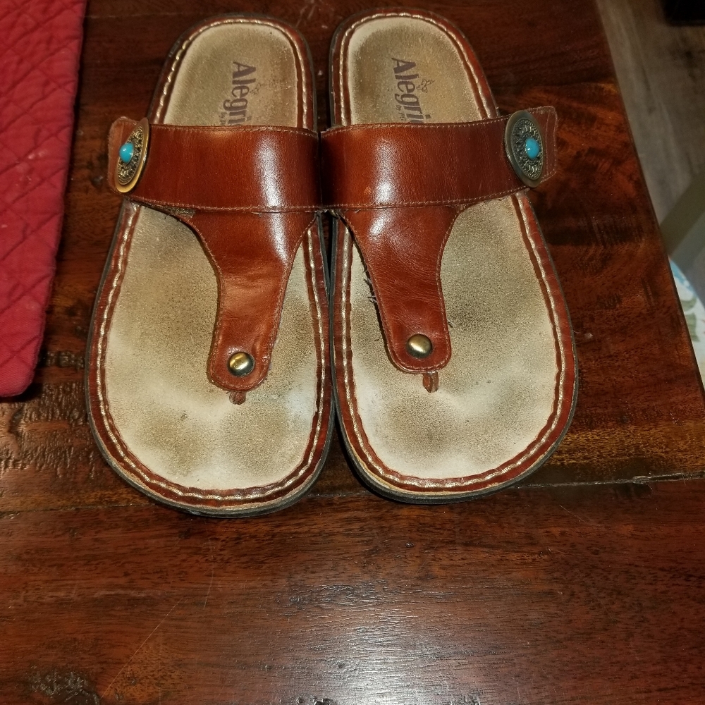 Alegria brown leather sandals